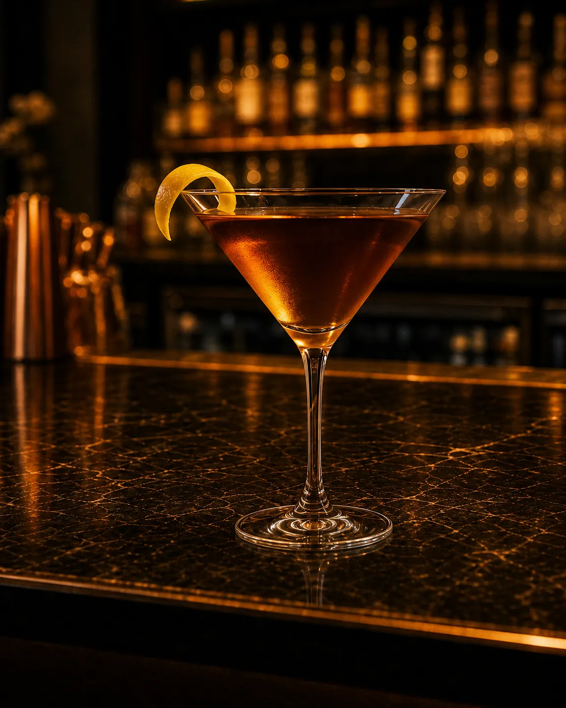 Affinity, cocktail aperitivo. Bicchiere: Coppa cocktail (Martini)
