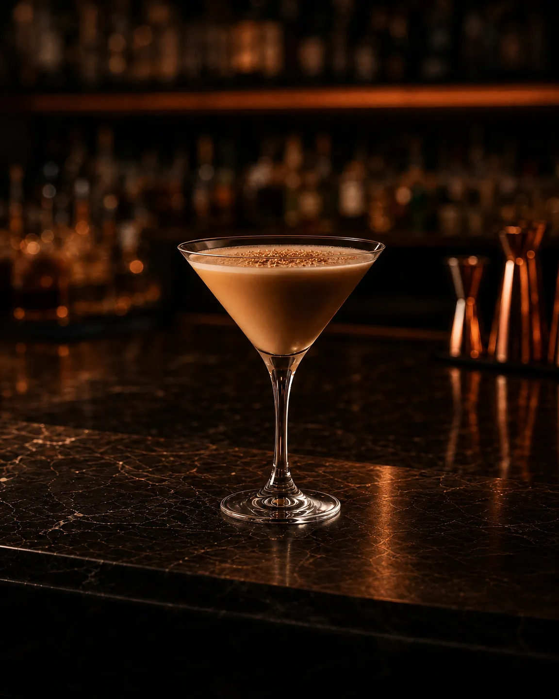 Alexander, cocktail dopocena. Bicchiere: Coppa cocktail (Martini)