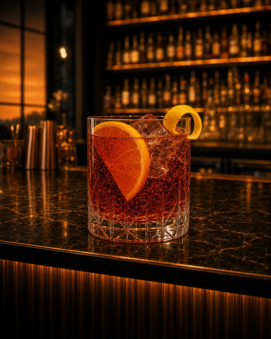 Americano, cocktail aperitivo. Bicchiere: Old Fashioned o Tumbler Basso