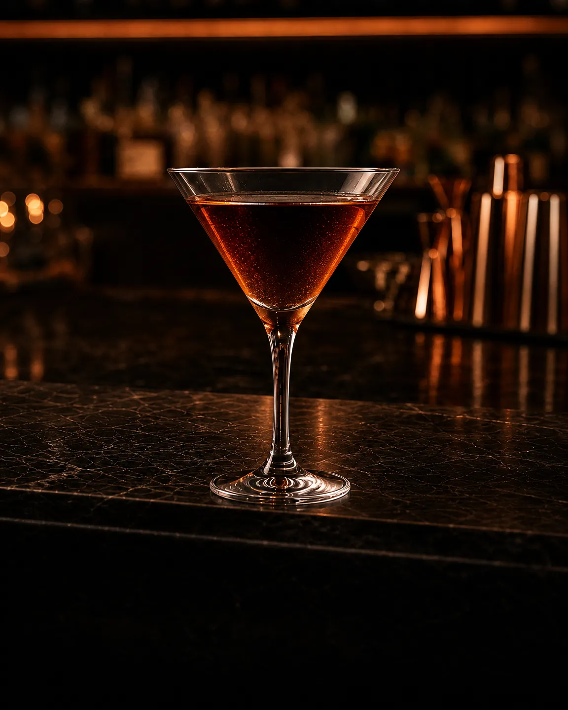 Apotheke, cocktail dopocena. Bicchiere: Coppa cocktail (Martini)