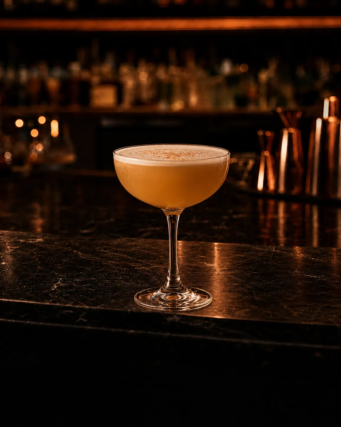 Apricot Flip, after-dinner cocktail. Glass: Coupe