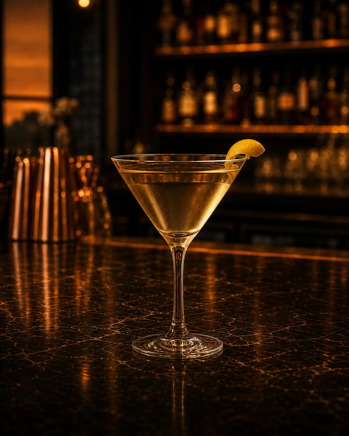 Bamboo, cocktail aperitivo. Bicchiere: Coppa cocktail (Martini)