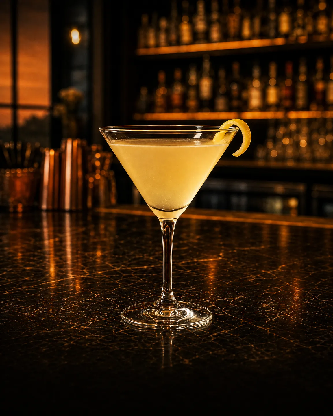 Bee's Knees, aperitif cocktail. Glass: Cocktail glass