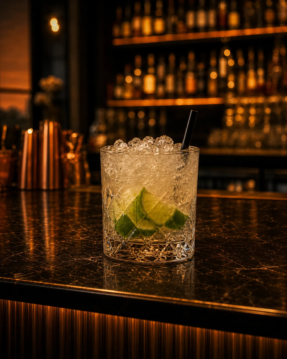 Caipirissima, cocktail aperitivo. Bicchiere: Old Fashioned o Tumbler Basso