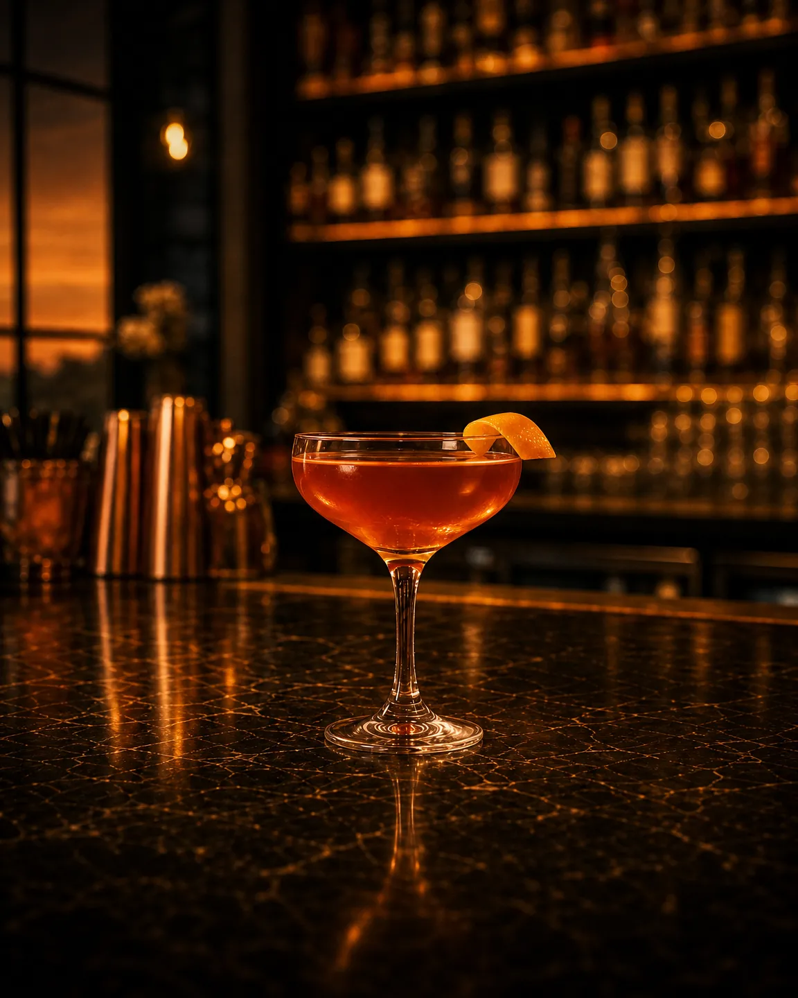 El Presidente, cocktail aperitivo. Bicchiere: Coppetta da cocktail