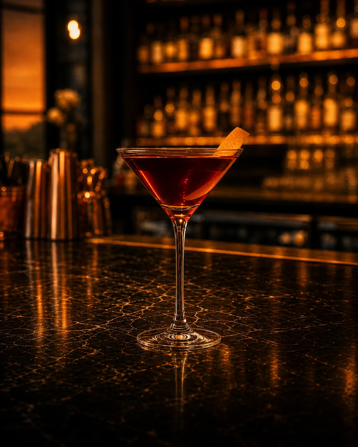 Gin and It, aperitif cocktail. Glass: Cocktail glass