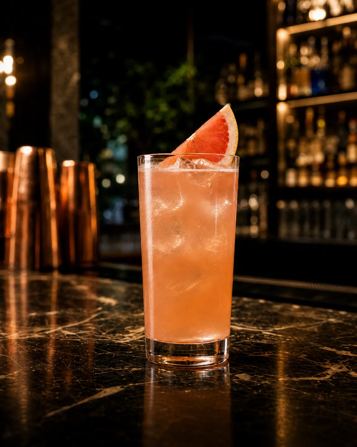 Greyhound, long drink. Glass: Highball glass