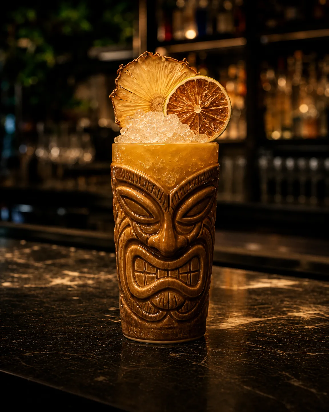IBA Tiki, long drink. Bicchiere: Tiki mug