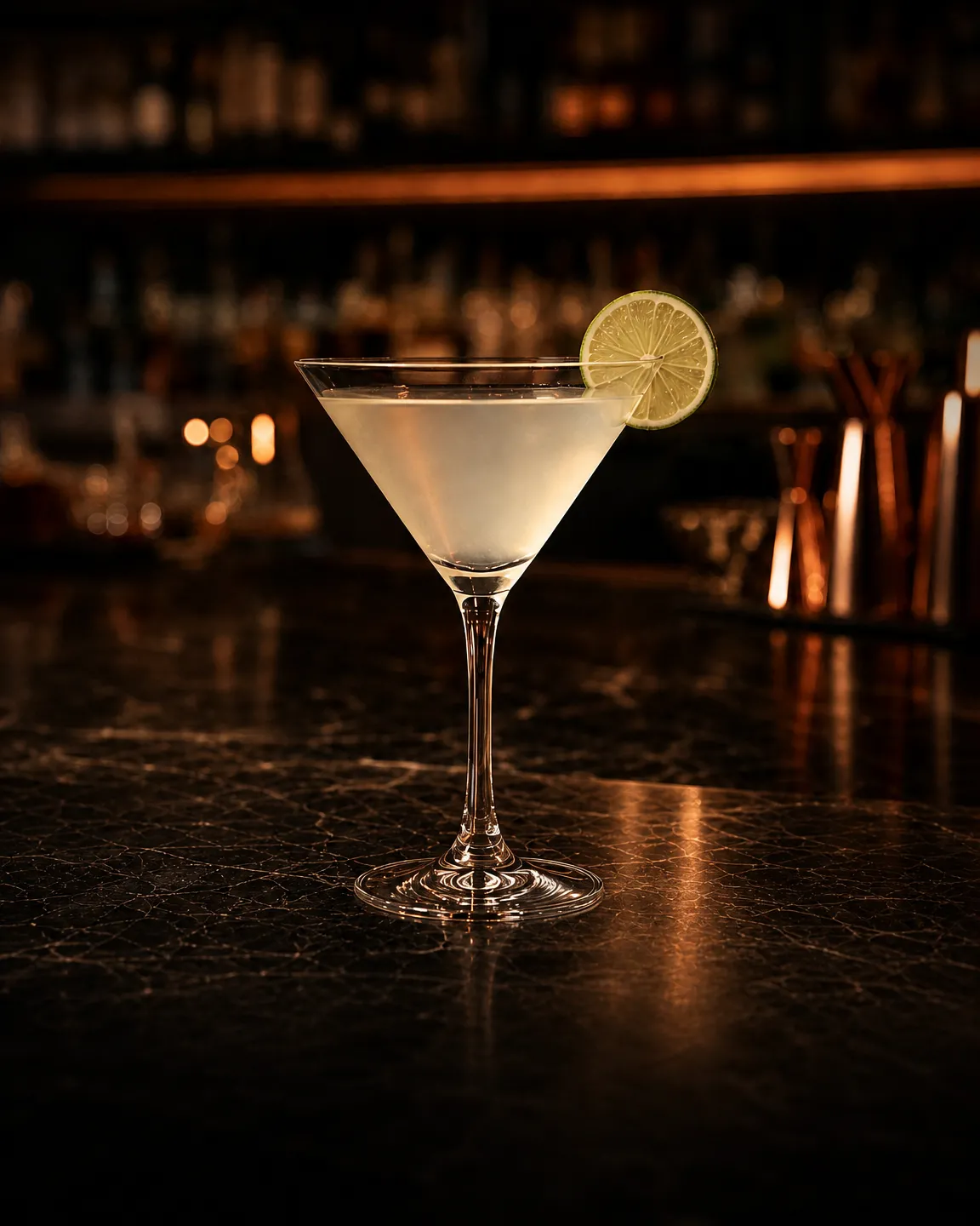 Kamikaze, cocktail dopocena. Bicchiere: Coppa cocktail (Martini)
