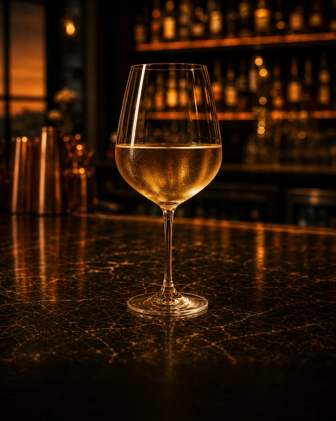 Kir, cocktail aperitivo. Bicchiere: Calice da vino