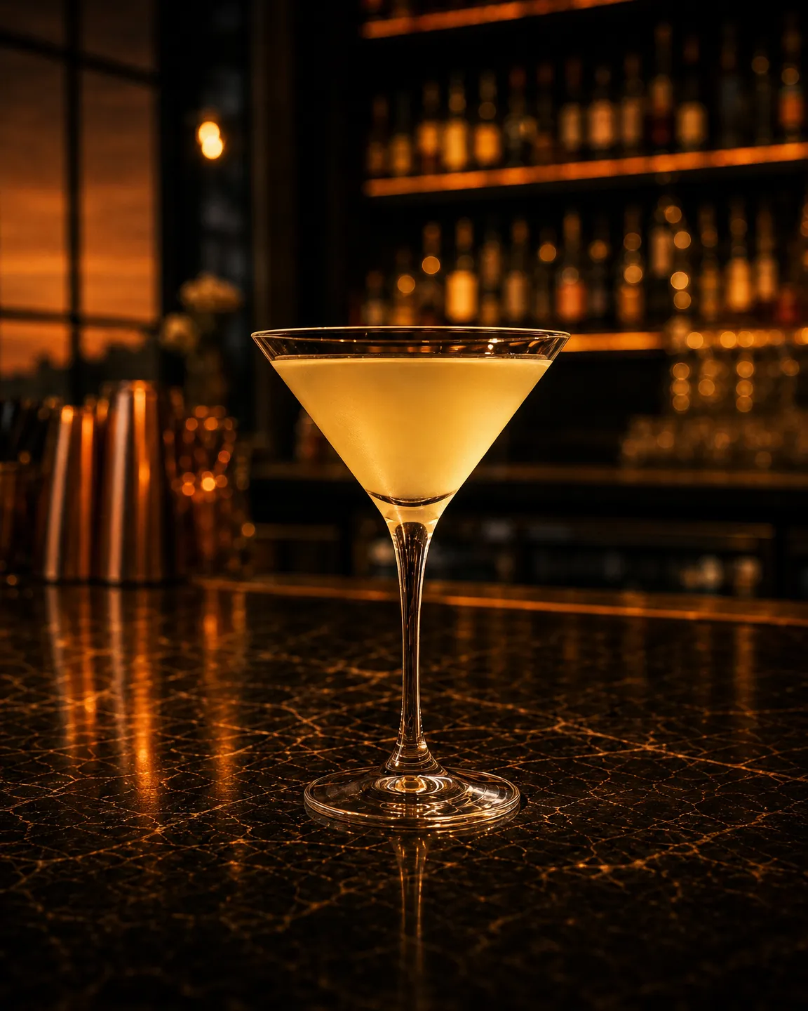 Lemon Drop Martini, aperitif cocktail. Glass: Cocktail glass