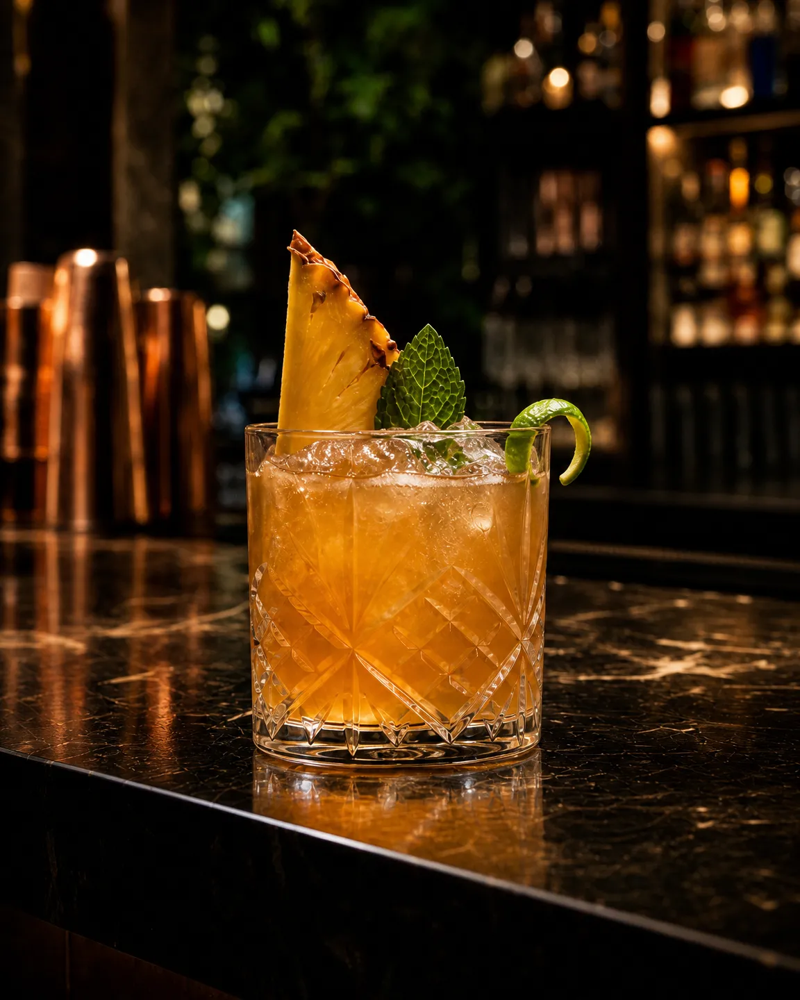 Mai Tai, long drink. Bicchiere: Old Fashioned o Tumbler Basso