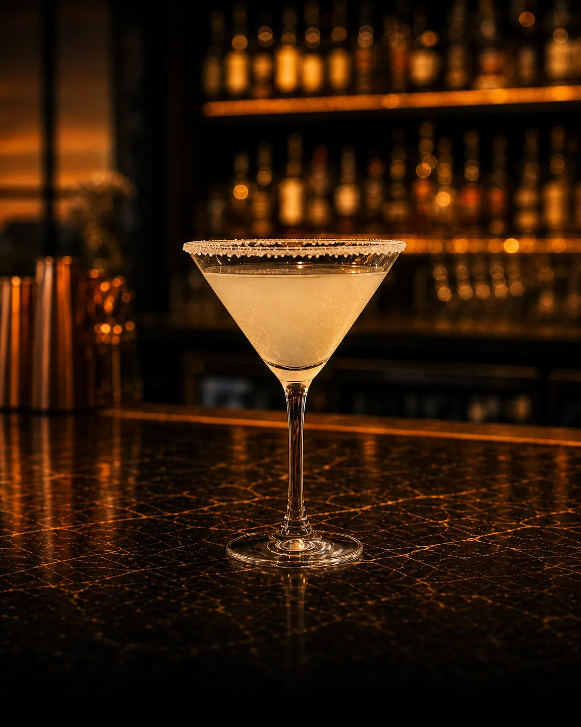 Margarita, cocktail aperitivo. Bicchiere: Coppa cocktail (Martini)