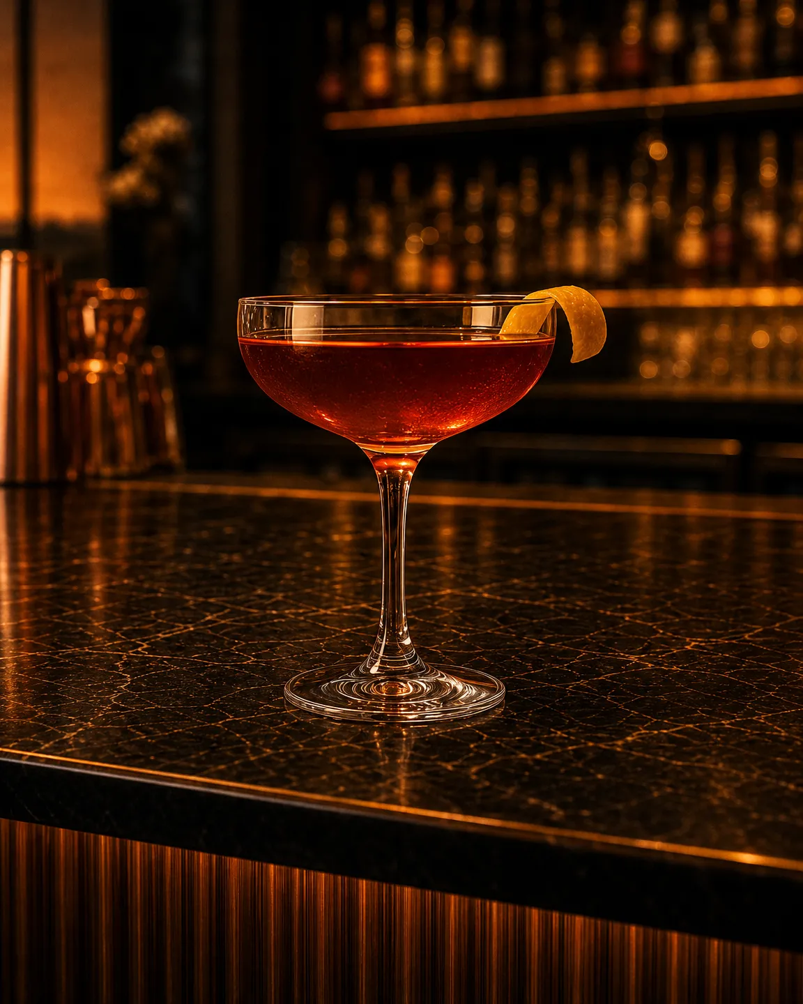 Metropolitan, cocktail aperitivo. Bicchiere: Coppetta da cocktail