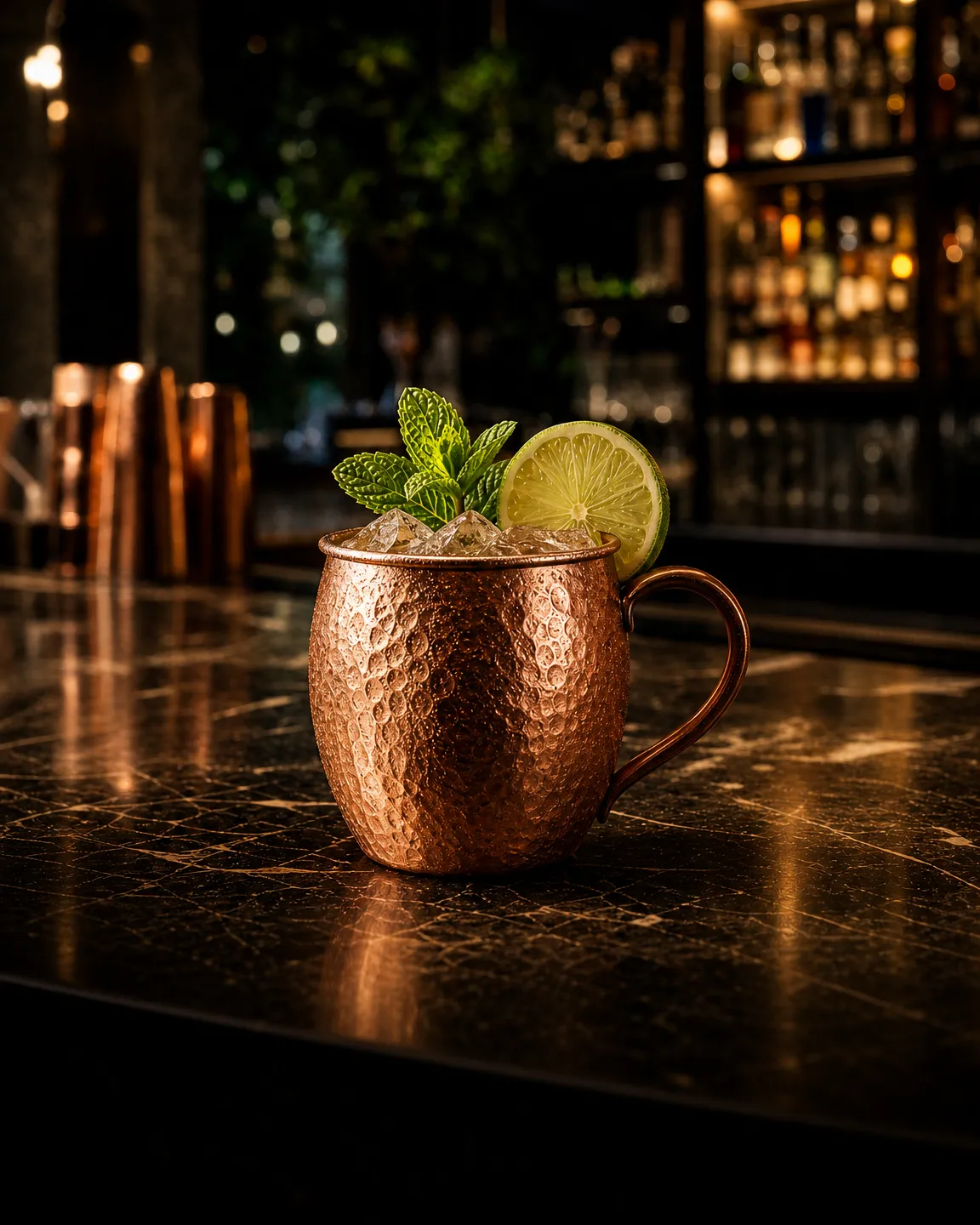 Mexican Mule, long drink. Bicchiere: Tazza di rame