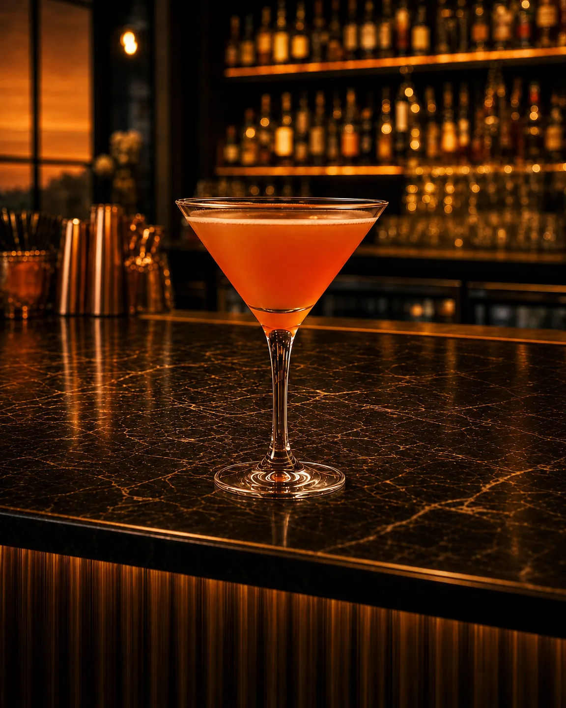 Monkey Gland, cocktail aperitivo. Bicchiere: Coppa cocktail (Martini)