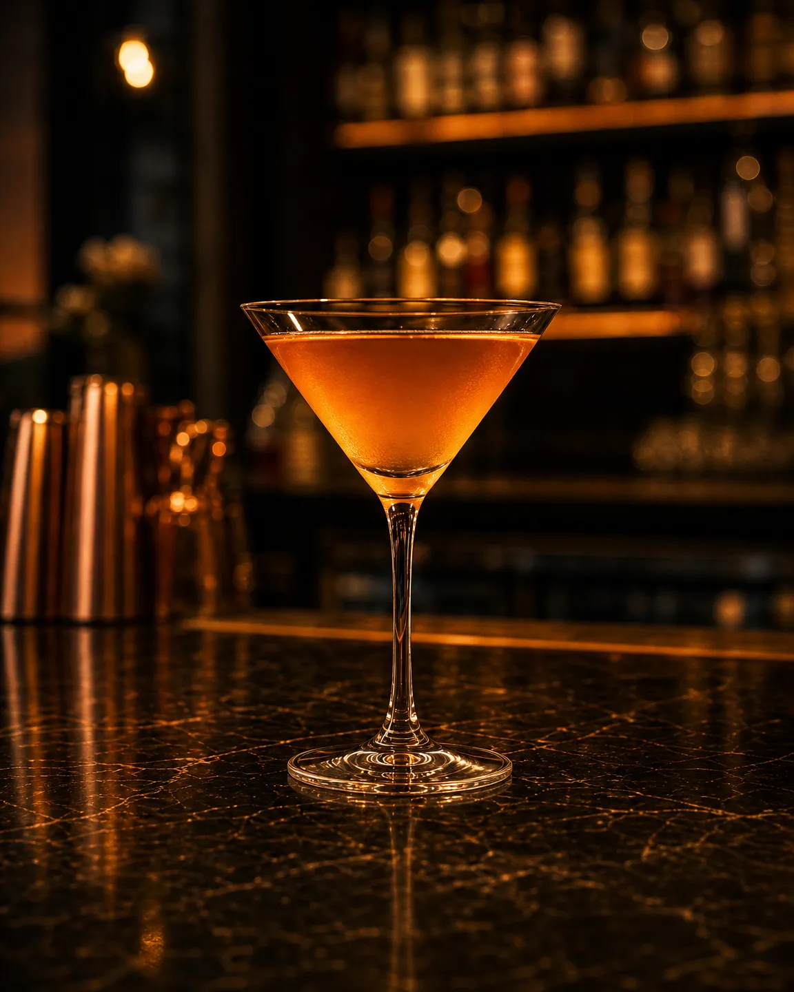 Naked and Famous, cocktail aperitivo. Bicchiere: Coppa cocktail (Martini)