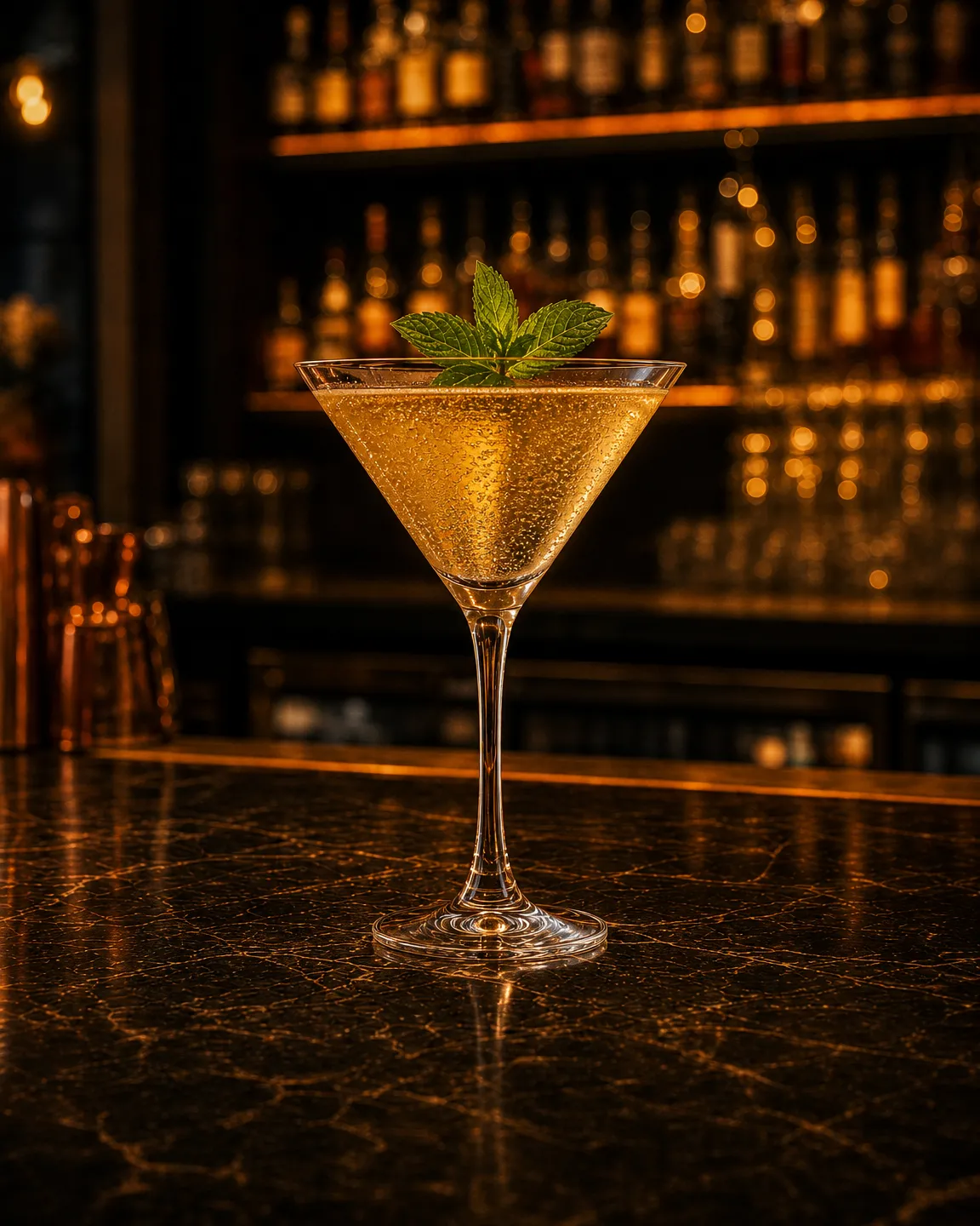 Old Cuban, cocktail aperitivo. Bicchiere: Coppa cocktail (Martini)