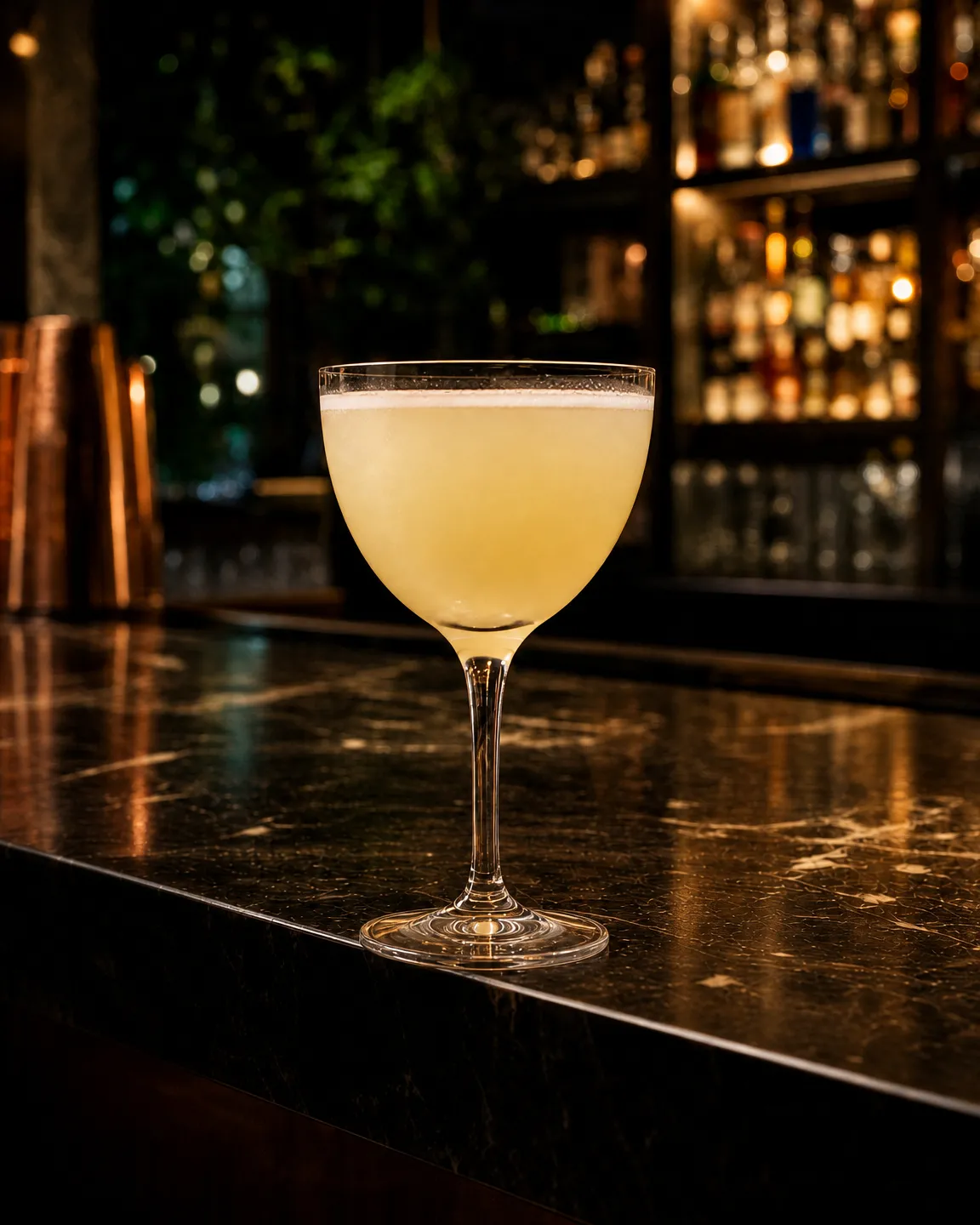Pisco Punch, long drink. Glass: Goblet
