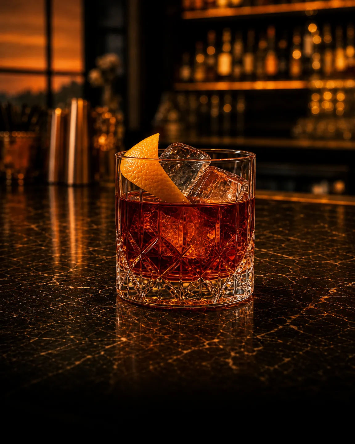 Rabo de Galo, aperitif cocktail. Glass: Rocks glass