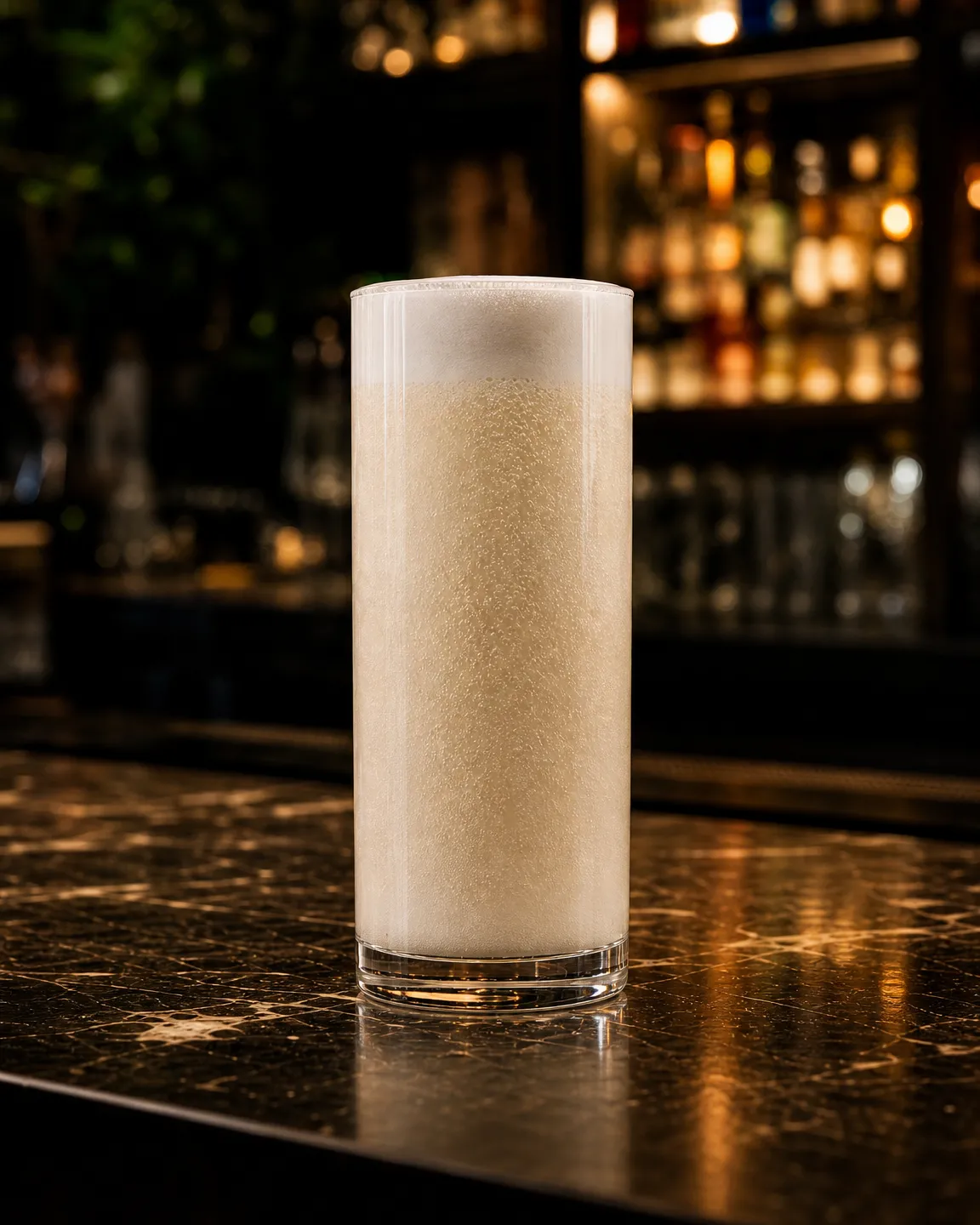 Ramos Fizz, long drink. Bicchiere: Highball o Tumbler Medio