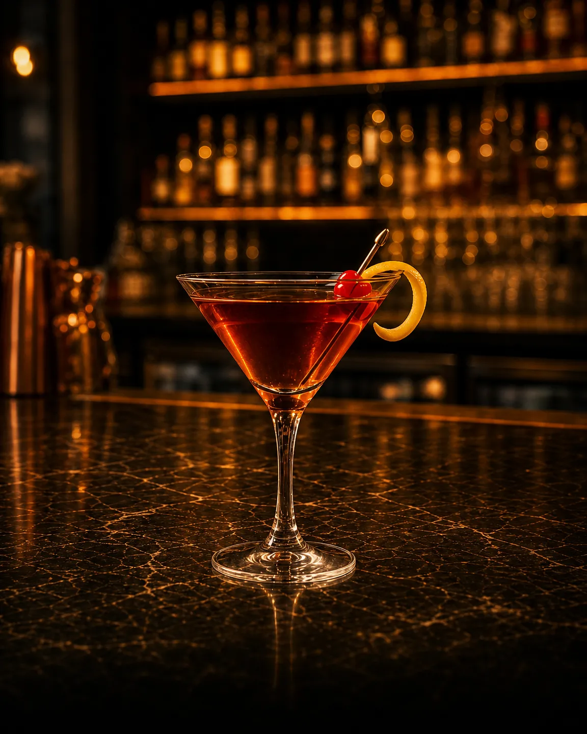 Rob Roy, cocktail aperitivo. Bicchiere: Coppa cocktail (Martini)