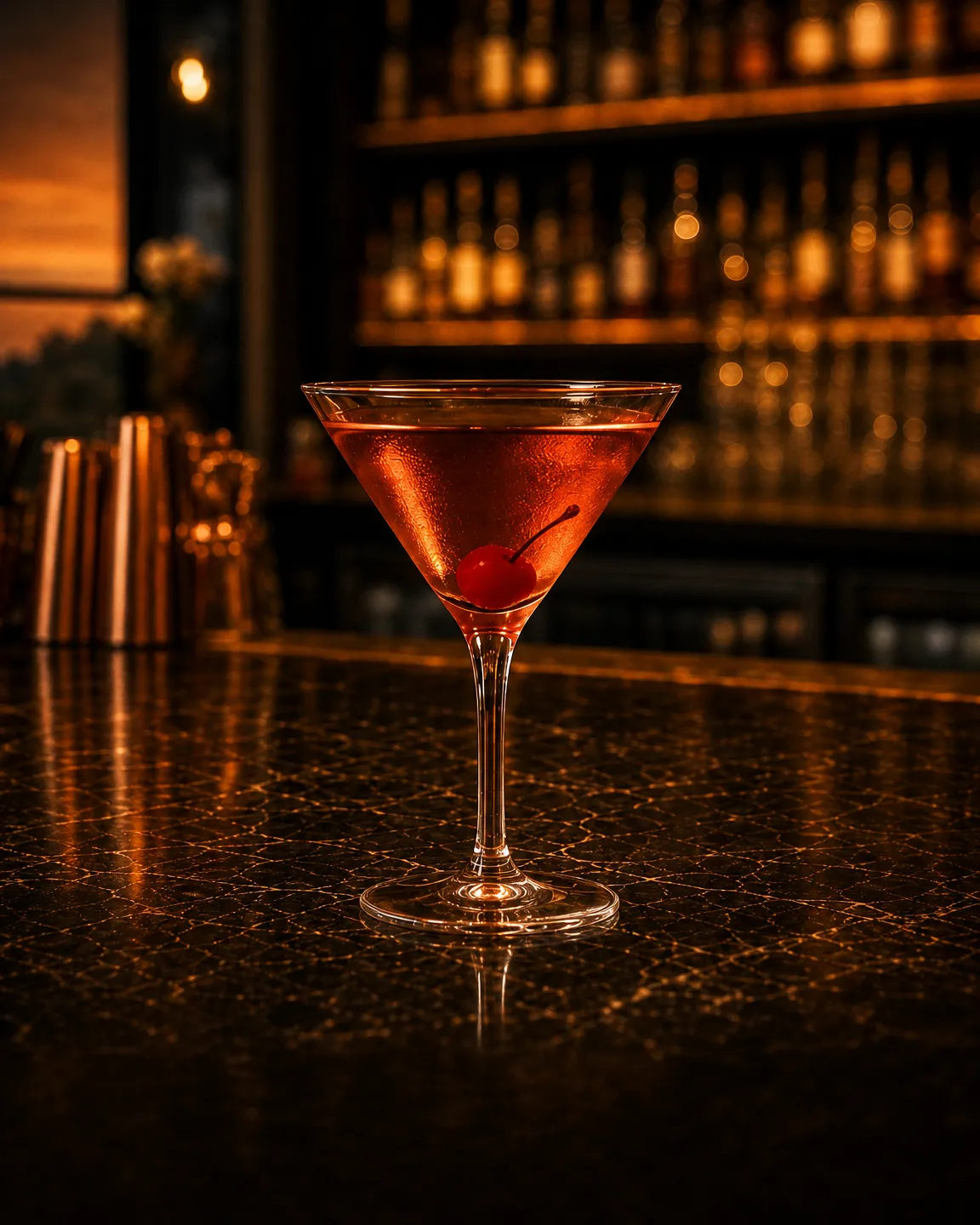 Rose, cocktail aperitivo. Bicchiere: Coppa cocktail (Martini)