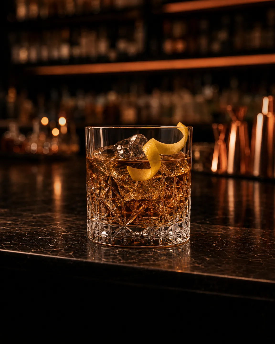 Rusty Nail, cocktail dopocena. Bicchiere: Old Fashioned o Tumbler Basso