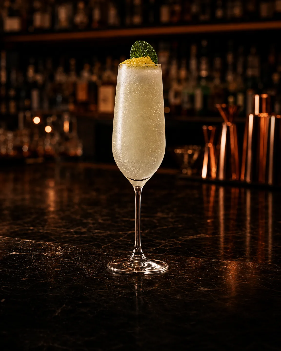 Sgroppino, after-dinner cocktail. Glass: Flute
