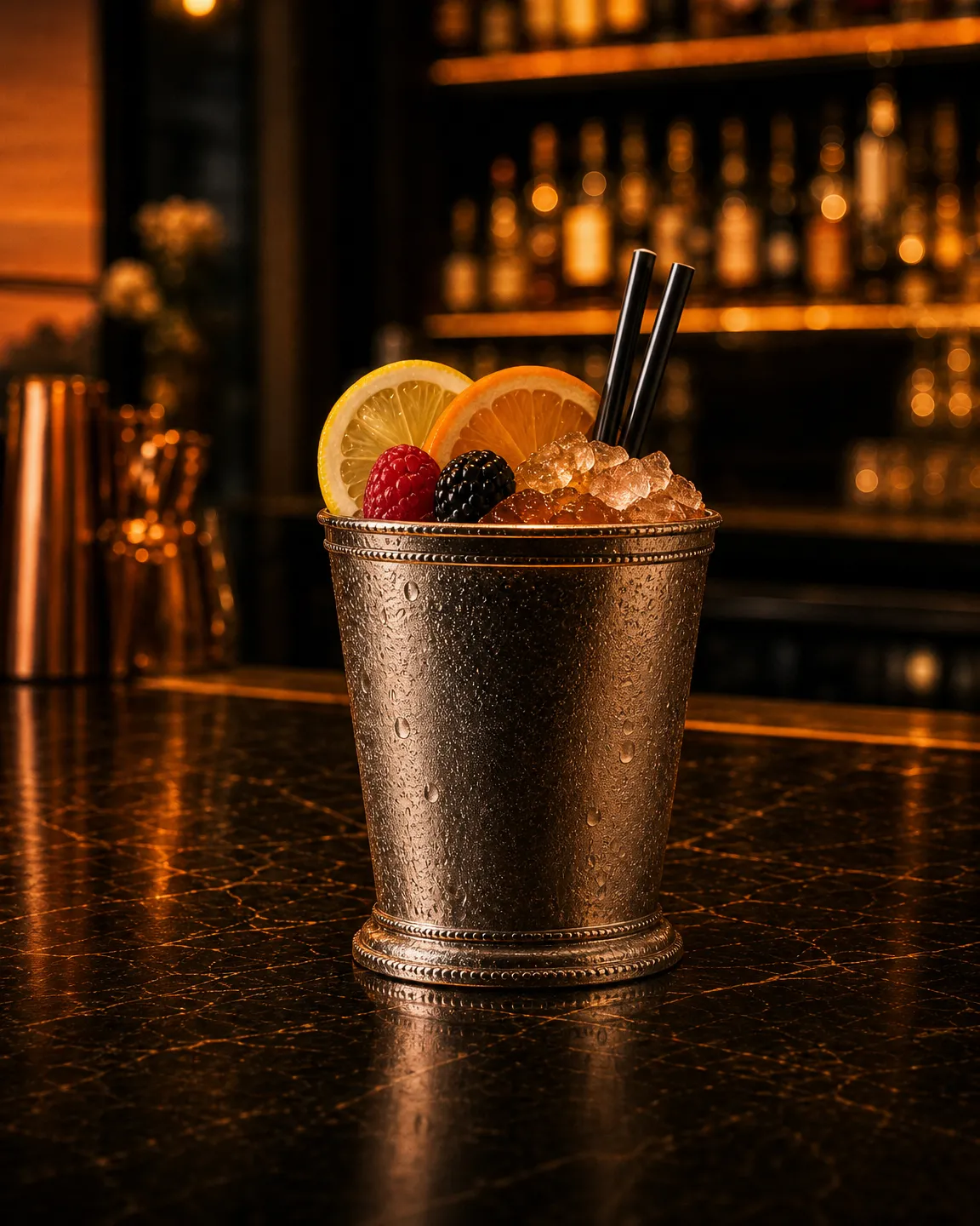 Sherry Cobbler, cocktail aperitivo. Bicchiere: Tazza da julep