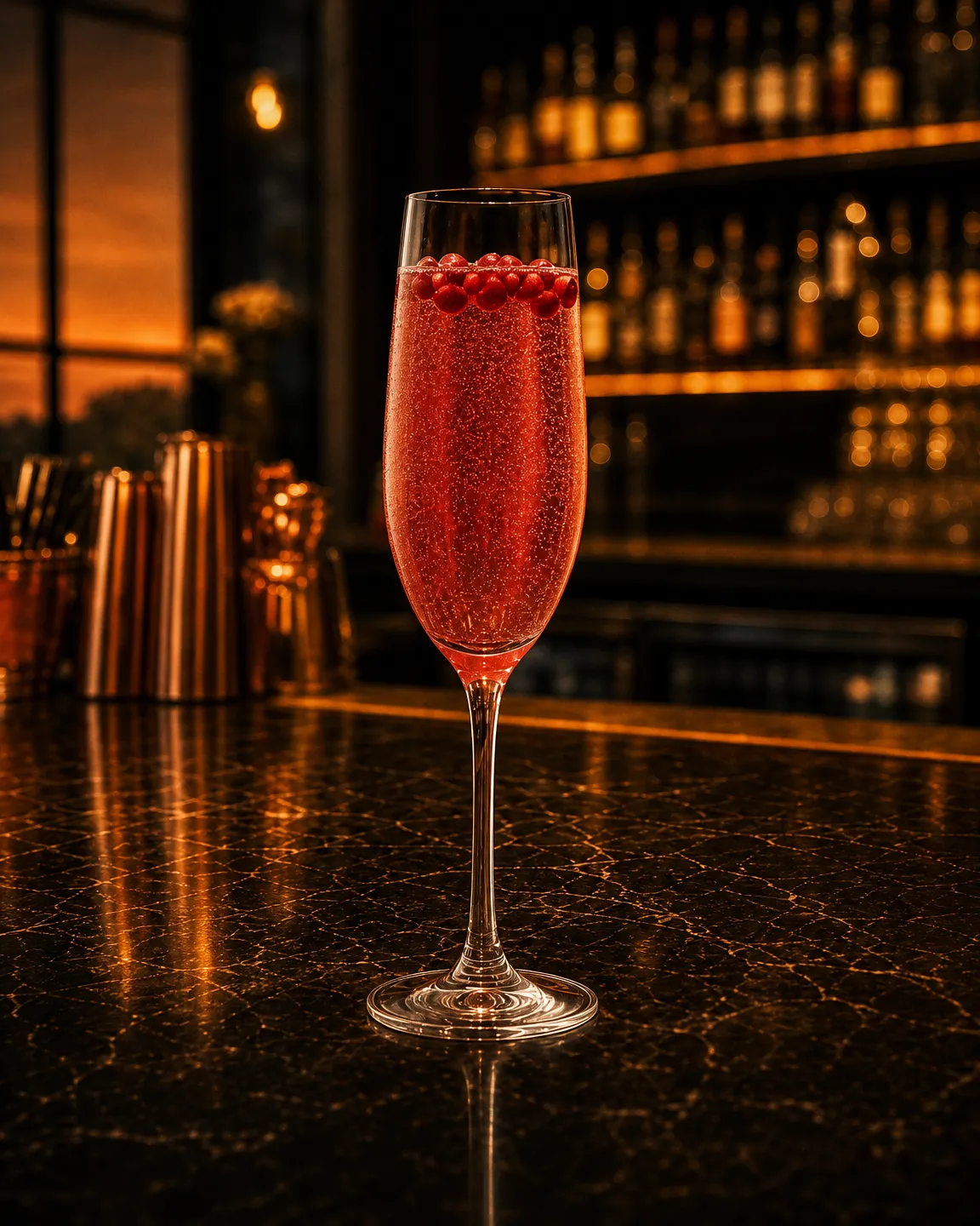 Tintoretto, cocktail aperitivo. Bicchiere: Flûte
