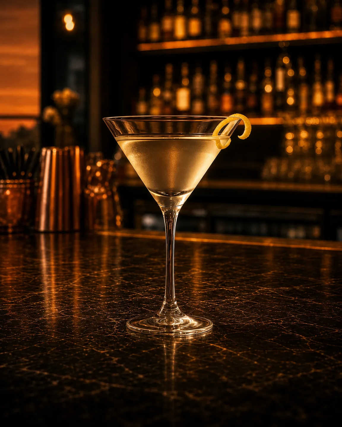 Vesper, cocktail aperitivo. Bicchiere: Coppa cocktail (Martini)